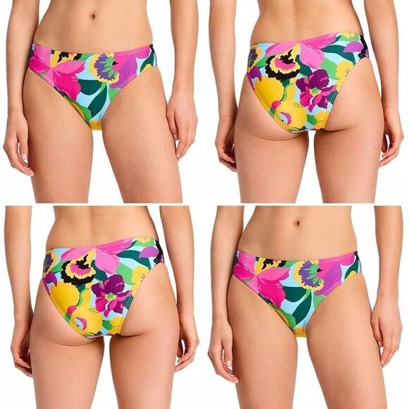 Kate Spade High Cut Bikini Bottom in Multi Color Size S - Picture 11 of 12